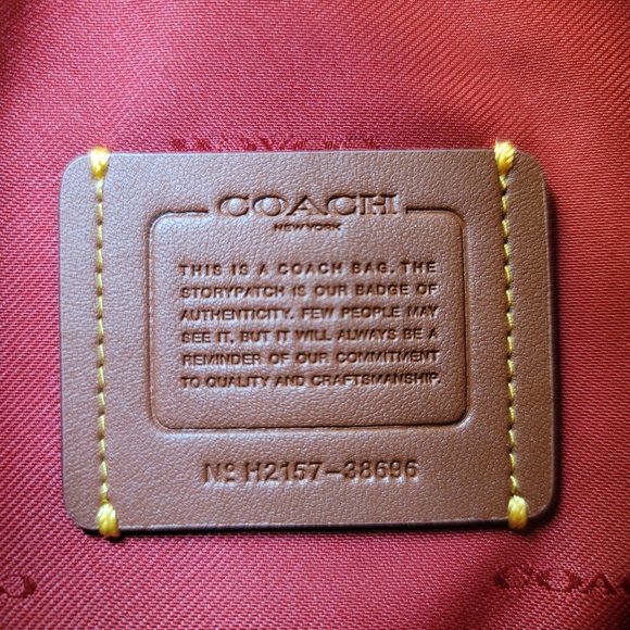 COACH Chaise Colorblocked Pebbled Leather Crossbody- Brick Red Multi 🎈$195. ⭐ - Picture 15 of 16